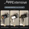1 Wall Mounted Hair Dryer Bracket Bathroom Shelves Punch-free Drilling Storage Rack Space Saving Care Tools No Punching Air Duct