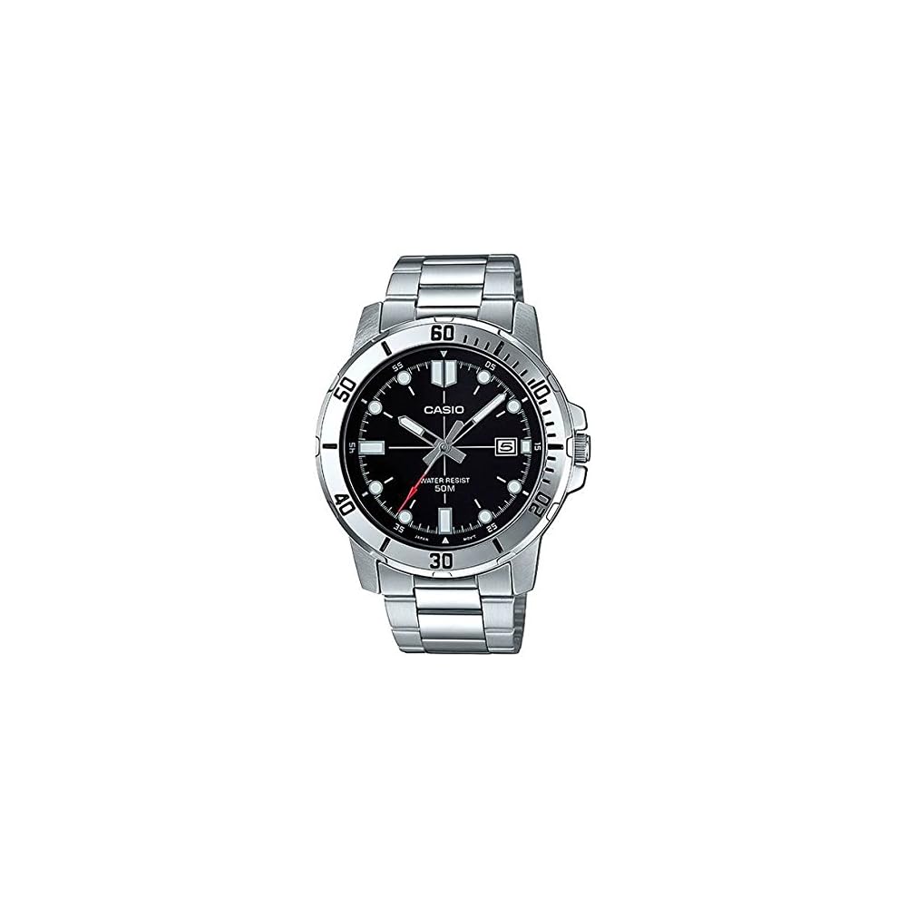 

Casio MTP-VD01D-1E Analog Watch Stainless Steel Black Dial Men s Casual Timepiece
