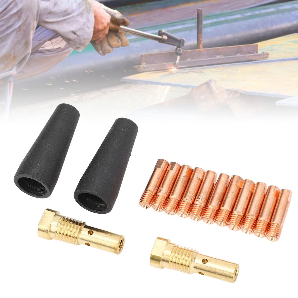 15Pcs Flux Core Gasless Nozzle Tips Kit K3493-1 with 0.039in 1mm Electrode for FC90/80GL MIG Welding