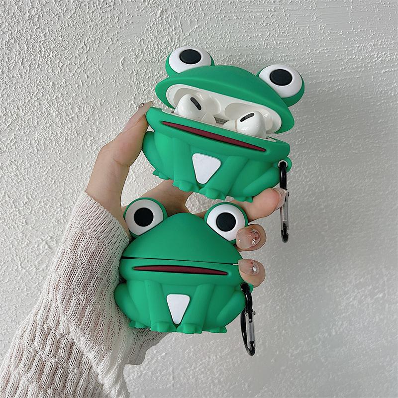 For Airpods Pro 2 Case,Cute 3D Frog Protective Earphone Silicone Cover For Airpods Pro Case/Airpods 3 Case/Airpods 1/2 Case