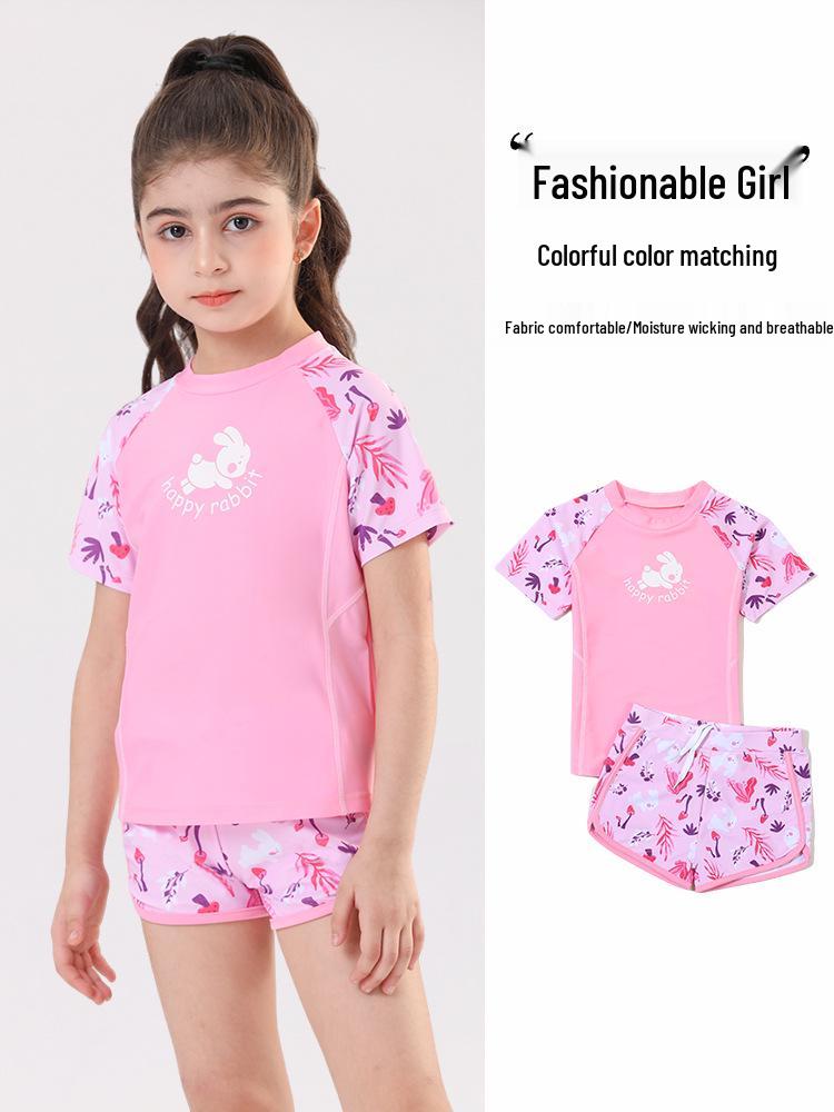 2025 New Style Two-Piece Swimsuit for Girls - Ideal for Kids & Teens' Swim Training