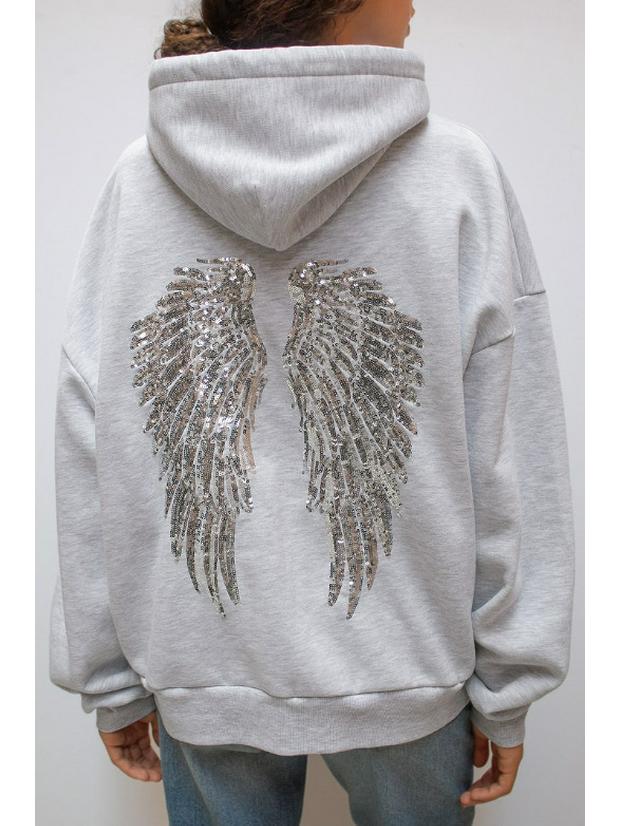 2026 Casual Women's Fashion Solid Color Sequin Wings Loose Set