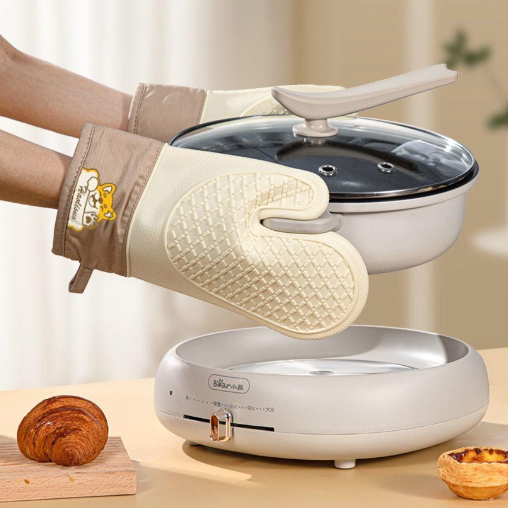 2 ks Zesílené troubové rukavice Protiskluzové rukavice odolné vůči vysokým teplotám Víceúčelové pekařské chňapky Vaření