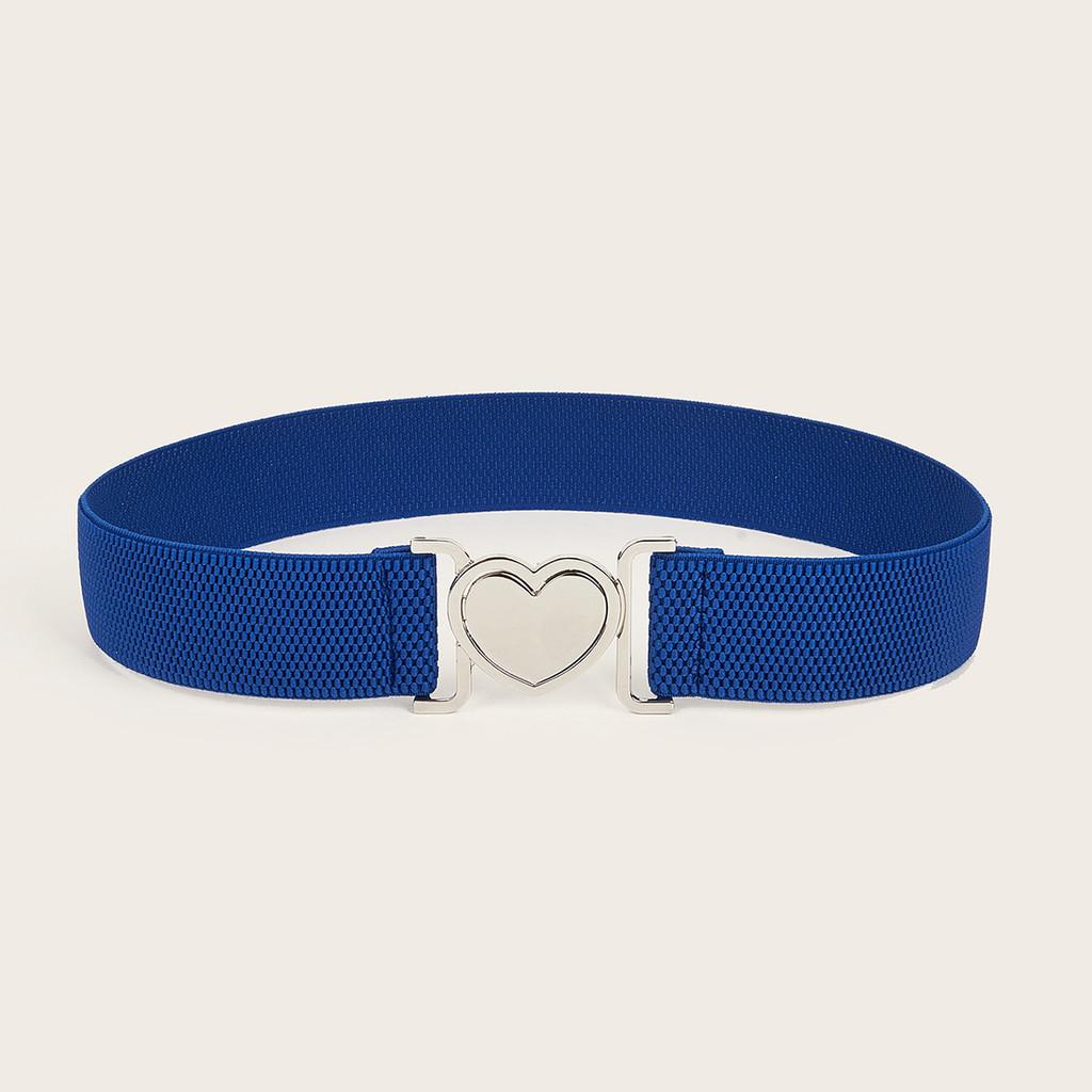 Minimally Heartshaped Designed Buckle Women Casual Elastic Waistband Daily For