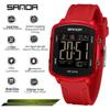 SANDA Men's Luminous Waterproof Sports Watch - Square Design with Multifunctional Countdown Timer