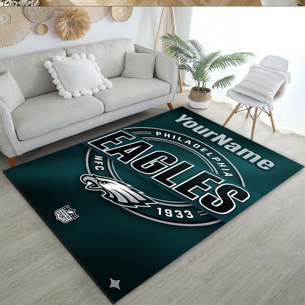 Philadelphia Eagles Customizable Name Area Rug Perfect For Outdoor Living Rooms Study Room Hallway Antislip Rug Decorate Offices