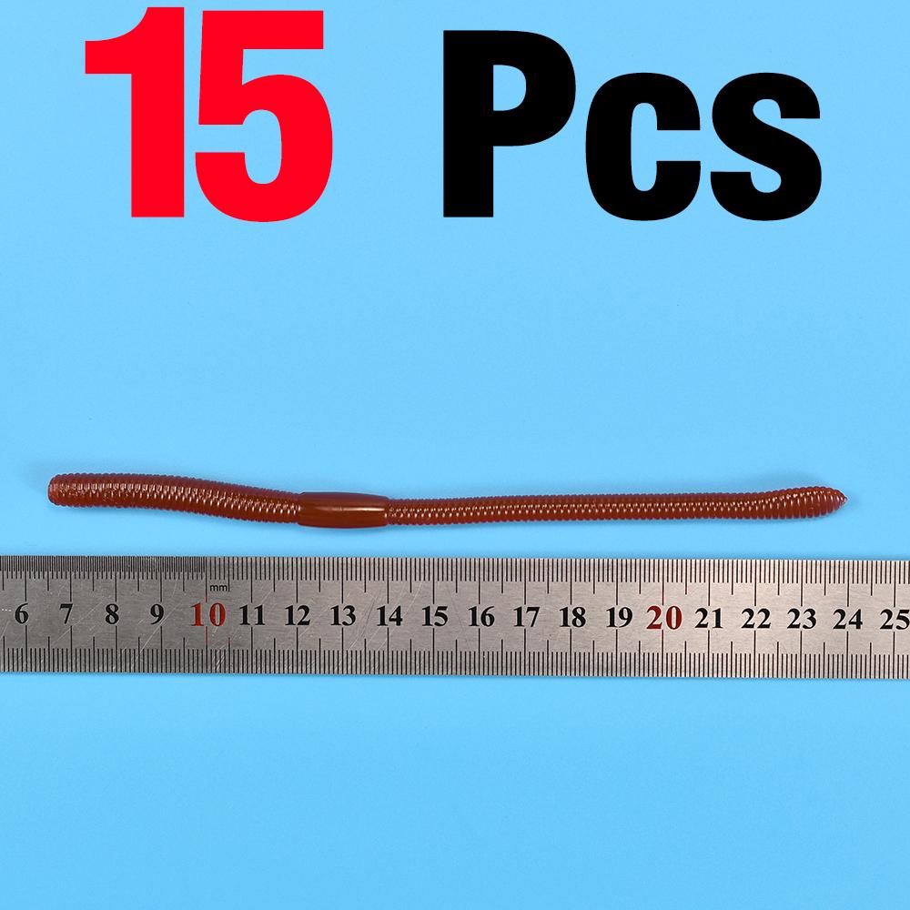 15Pcs Simulation Earthworm Red Fishing Worms Artificial Fishing Worms Lures Soft Bait 180mm Fishing Tackle Accessories
