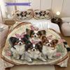 Papillon Pattern Bedding Quilt Set Quilt Cover Pillowcase Home Decoration Birthday Gift (1 * Duvet Cover + 2 * Pillowcase, Without Core)