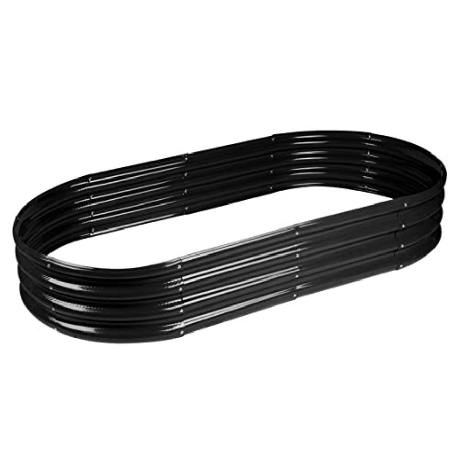 

Outdoor 6.5ft Oval Raised Garden Bed GRS Certified Galvanized Metal Planter Box Black Rot-Resistant Recycled Eco-Friendly Mater United States