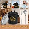 Bacon Grease Container 46 Oz Large Enamel Grease Saver Retro Fat Container Multi-purpose Oil Keeper Can for Kitchen Accessories