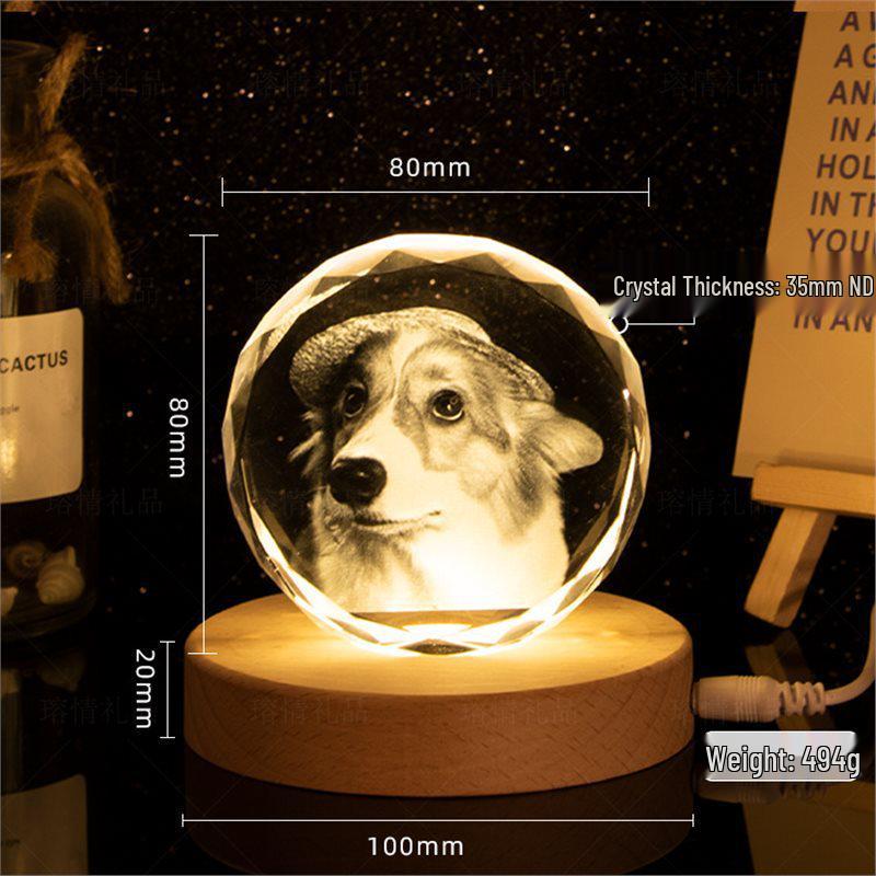 3D Crystal Engraved Photo Ornaments for Couples - Creative Festival Gifts