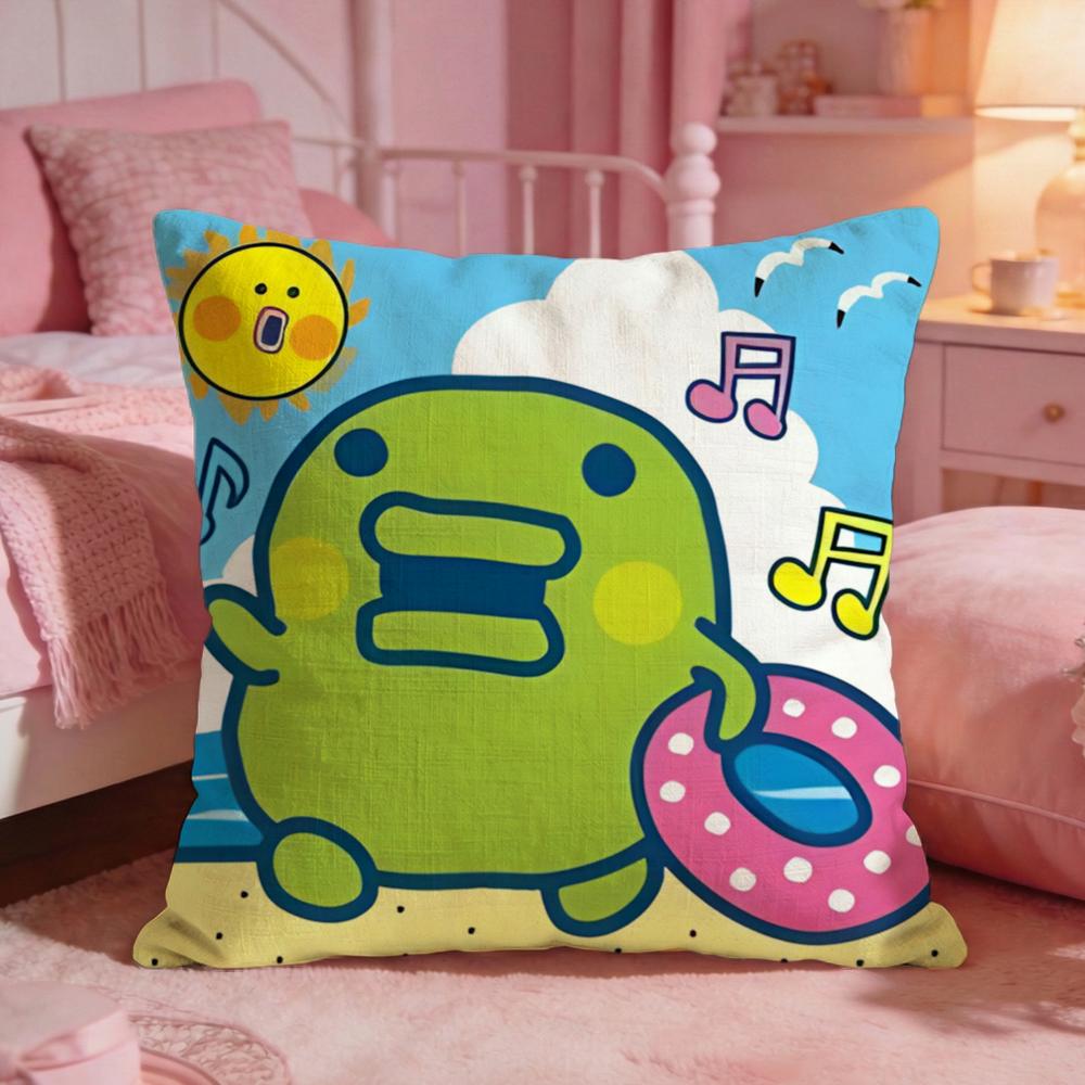 Cute Cartoon Tamagotchi Cushion Cover Premium Comfort Reversible Pillow Cove Two In One Design For Any Room Car Interior