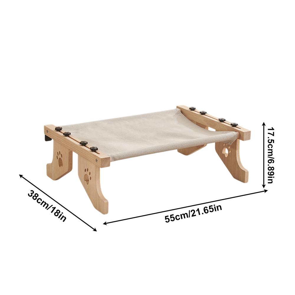 Window Hanging Cat Bed Portable Removable Balcony Cat Hanging Hammock Wooden Assembly Indoor Bedside Bed Pet Nest