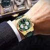 POEDAGAR Orologio da uomo di lusso alla moda Impermeabile Luminoso Cronografo Data Quarzo da polso Moda Sportivo Pelle Orologi