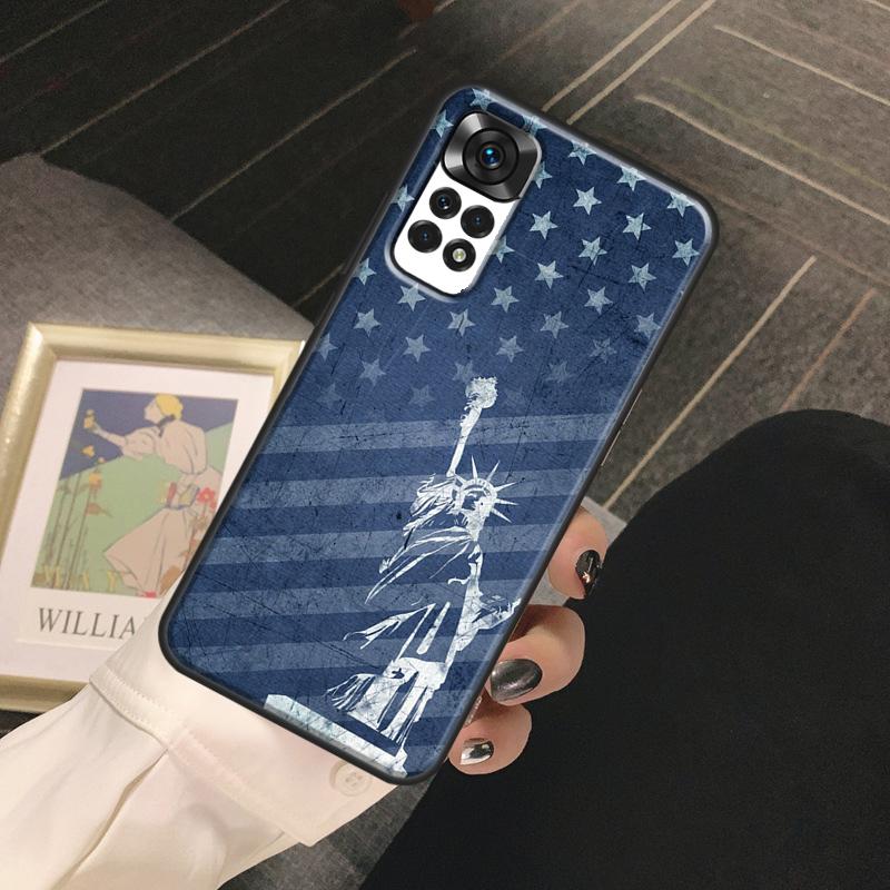 America Flag Statue of Liberty Funda For Xiaomi Redmi Note 14 13 Pro 9 10 11 12 Pro 10S 11S 12S Redmi 14C 13C 10C 12C Case