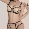 TERMEZY Sexy französisches Damen-Unterwäsche-Set, Push-up-BH und Höschen-Sets, bequemer Büstenhalter, verstellbare Träger, gerafftes Dessous-Set