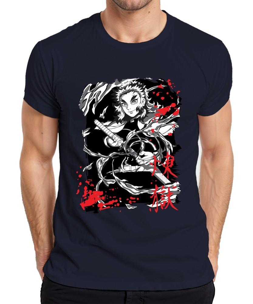 Rengoku Kimetsu No Yaiba Flames Sword Anime Fan Grunge Unisexs Tshirt