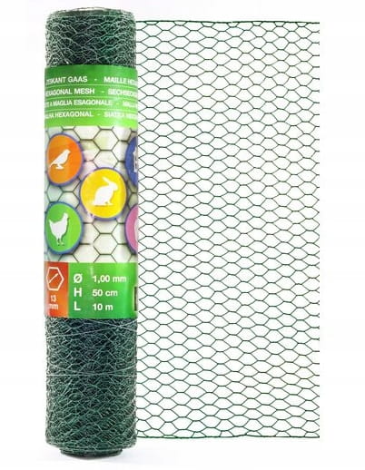 Hexagonal Fence Mesh Green 0.5m X 10m 13mm