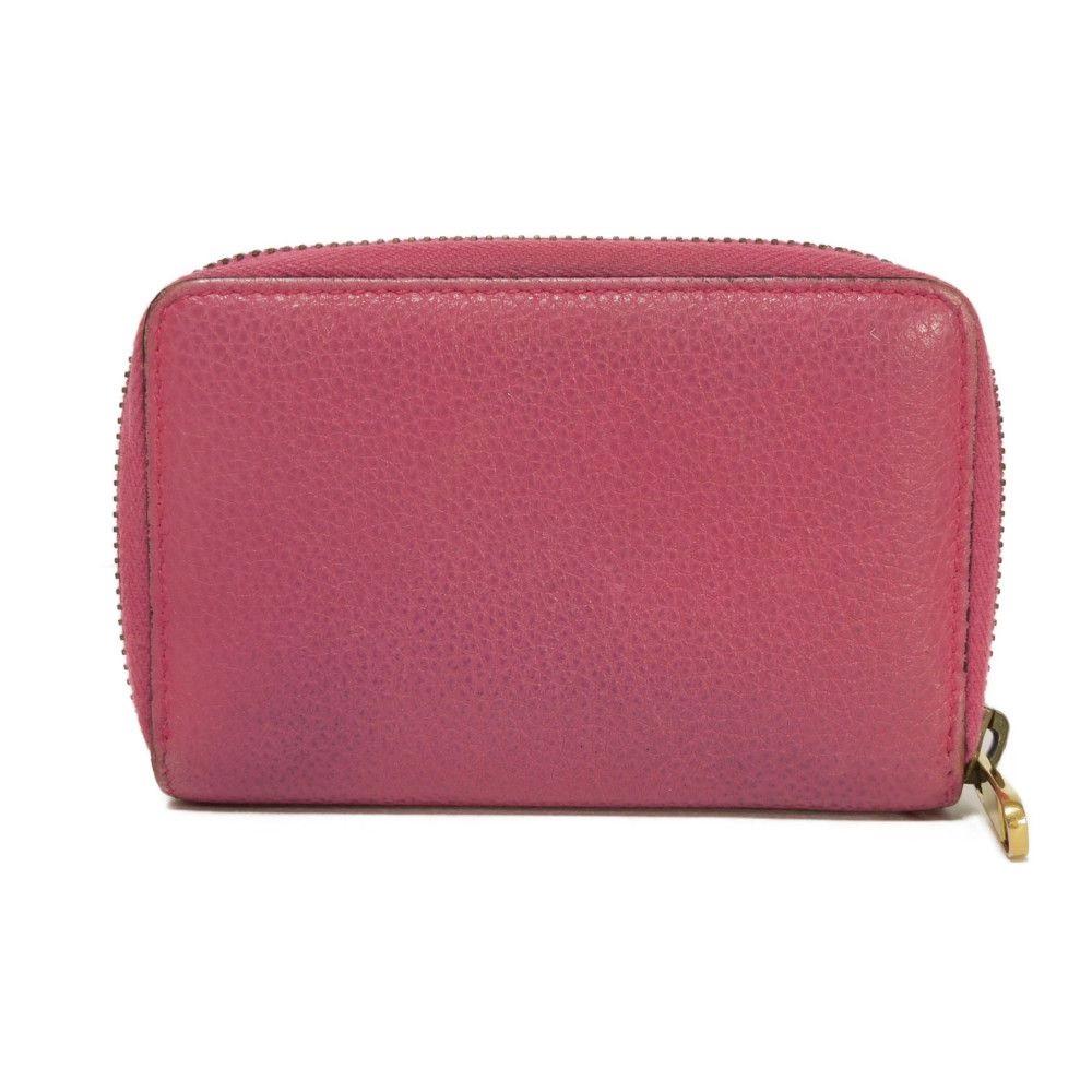 Used 9539 Compact Zip-Around Wallet 496319 0GCAT 8840 7943 Web Neon Vintage Logo Print Pink Unisex from Japan AUTHENTIC