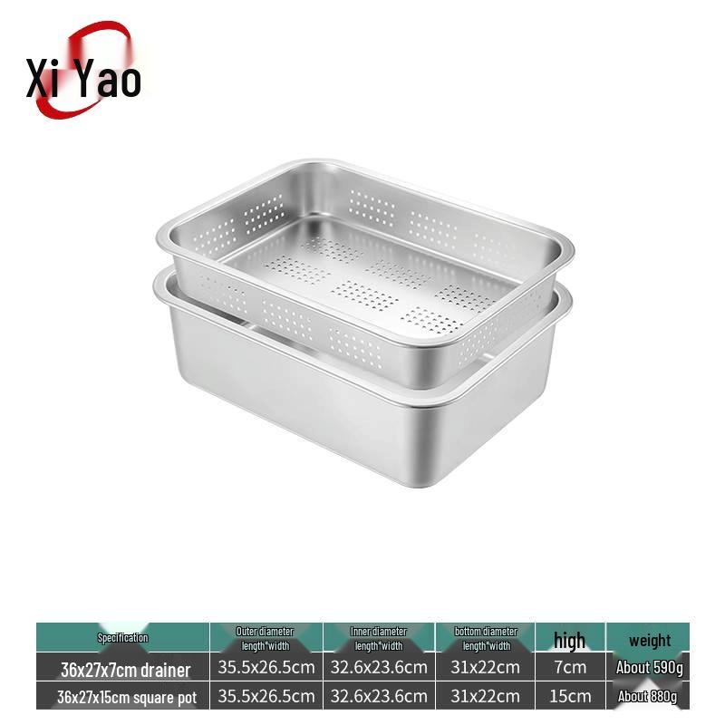 Xiyao 304 Edelstahl Tiefe Ablaufwanne Set