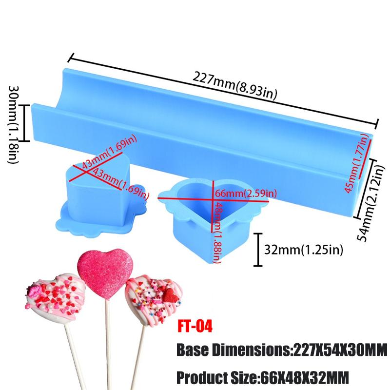 

Love Lollipop Cookies Mold Set Star Flower Shape Cake Dessert Biscuit Mold Candy Plastic Cutting Tools DIY Pastry Baking Molds