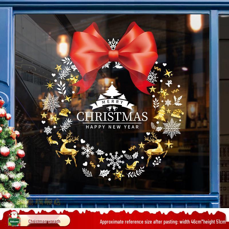 Santa Claus and Tree Window Cling Decorations for Christmas