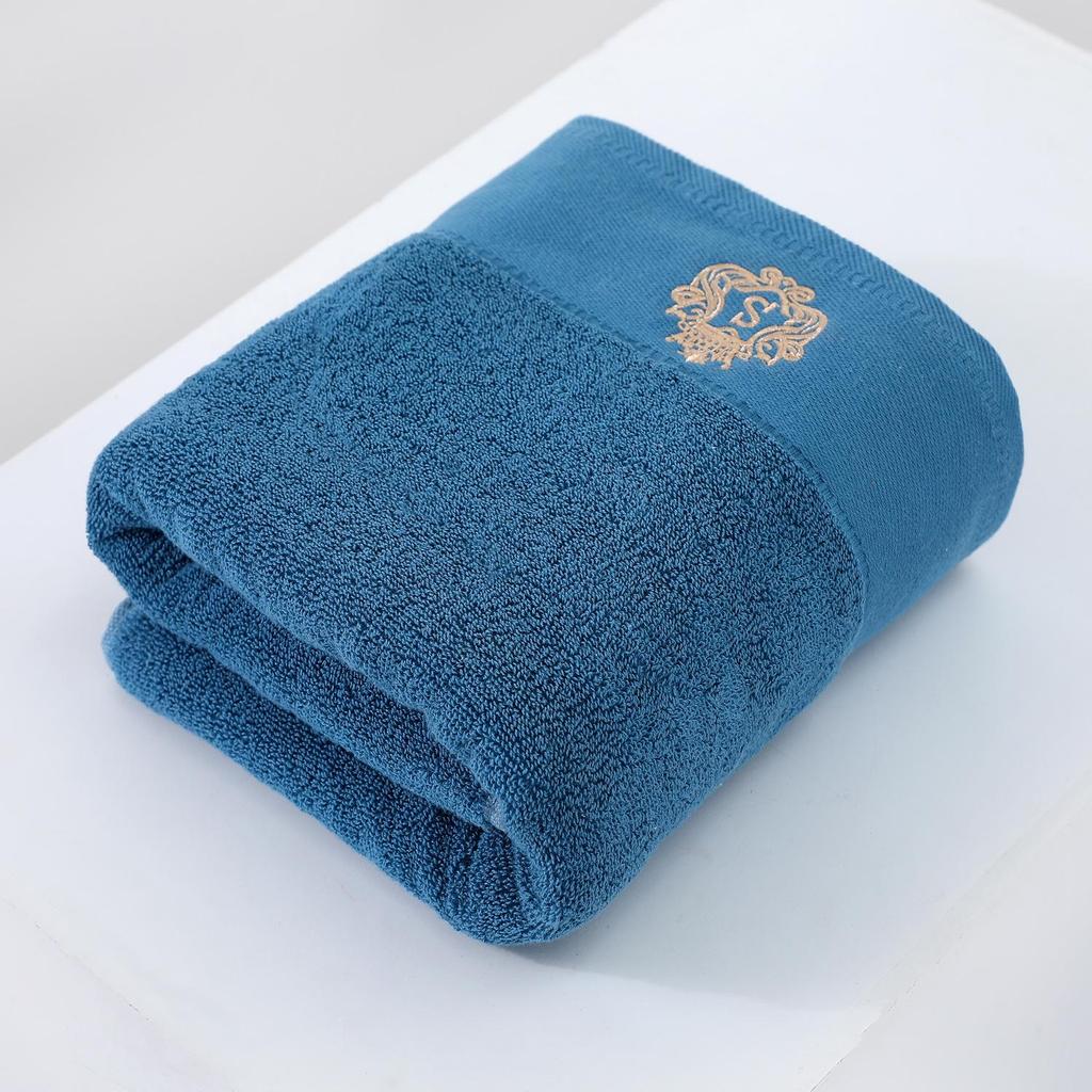 Premium Large Class A Pure Cotton Bath Towel 70x140cm, Thickened with Polyester-Cotton LOGO, Ideal for Beach or Gift, Supermarket Class B
