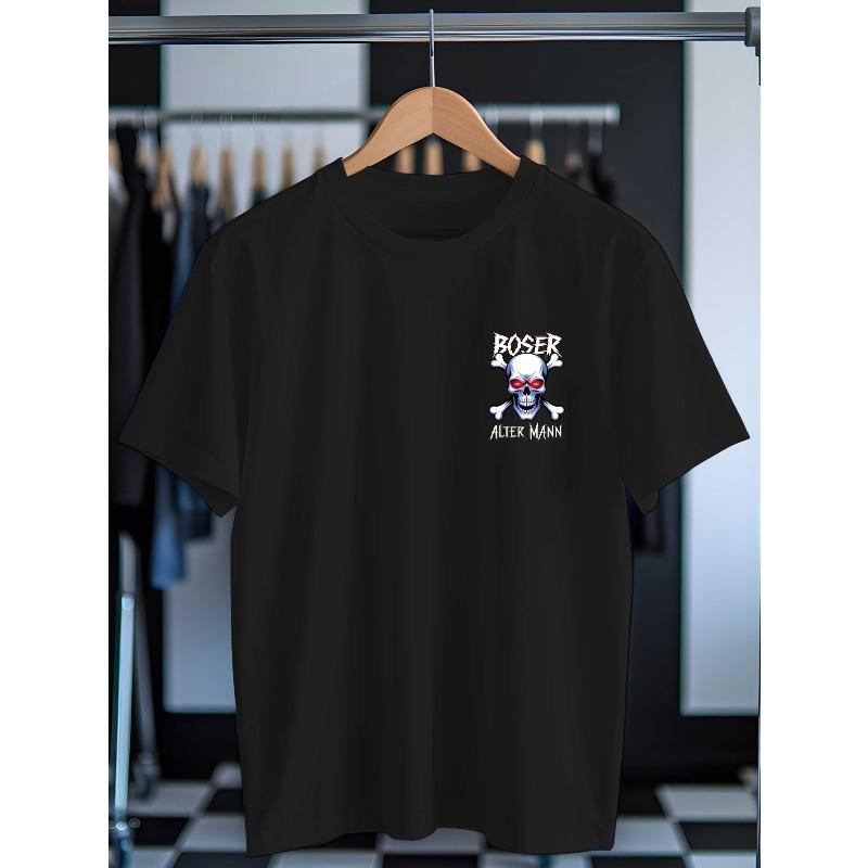 Tailles européennes T-shirt Oversize Coupe Ample Homme - Impression Logo Poitrine Gauche, Col Rond Manches Courtes Décontracté & Tenue de Sport, Facile d'Entretien pour le Quotidien