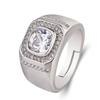 2026 Men's Ring Full Diamond Fashion Light Luxury Men's Open Ring Accessories