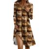 Ladies Halloween Party Dress 3D Horror Pumpkin Ghost Print Long Sleeve Round Neck Casual A-Line Dress Vestidos
