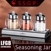 3 Pieces of High-borosilicate Glass Seasoning Jar LFGB Certificated Condiment Container Salt Pigs Sugar Server for Kitchen