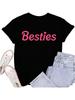 Wounisex Best Friend Shirt Besties Herz T-Shirt Freunde Passende T-Shirts Oberteile