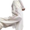 Korean Textured Cream Lace Openwork Pants - Women's Spring/Summer 2025 Petite Patchwork Casuals