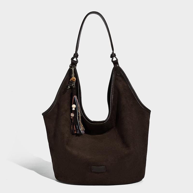 High-End Feel 2025 Autumn Winter New Matte Tote Bag Soft Leather Shoulder Bag Fashion Underarm Bag Versatile Commuter Bag