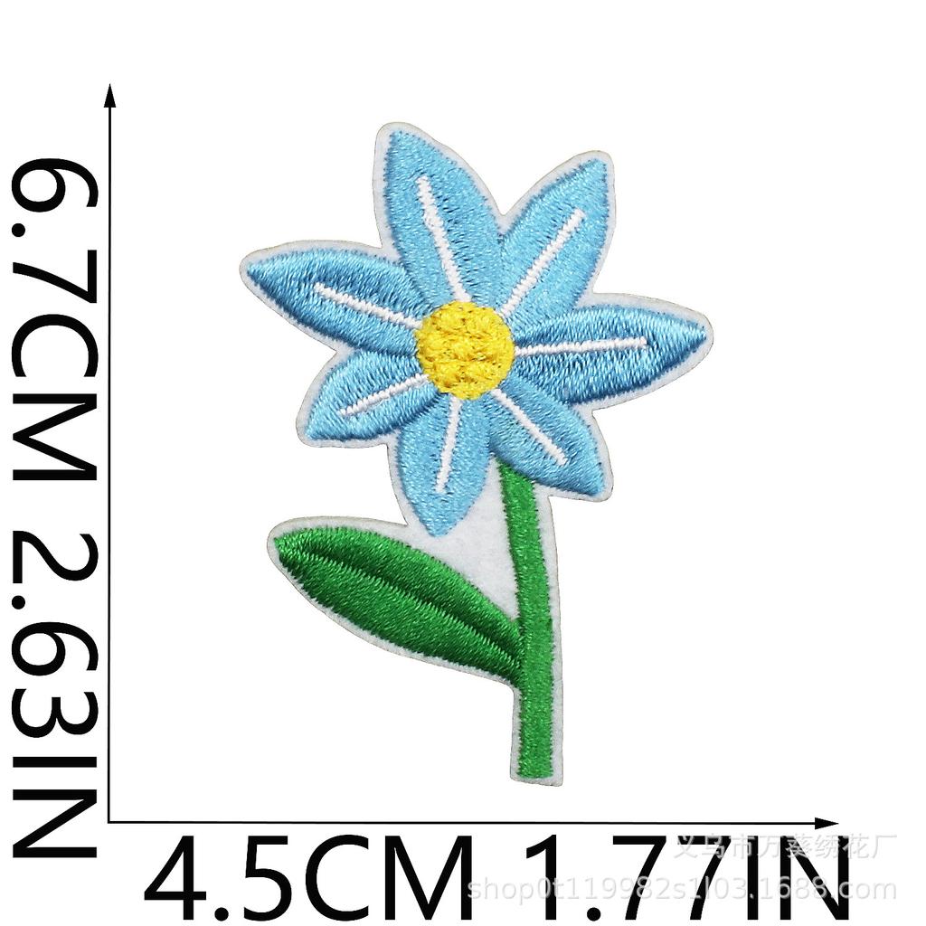 Small Daisy Embroidery Cloth Sticker Cartoon Peony Flower Bag Decoration Computer Embroidery Beautiful Small Red Flower Patch Ironing