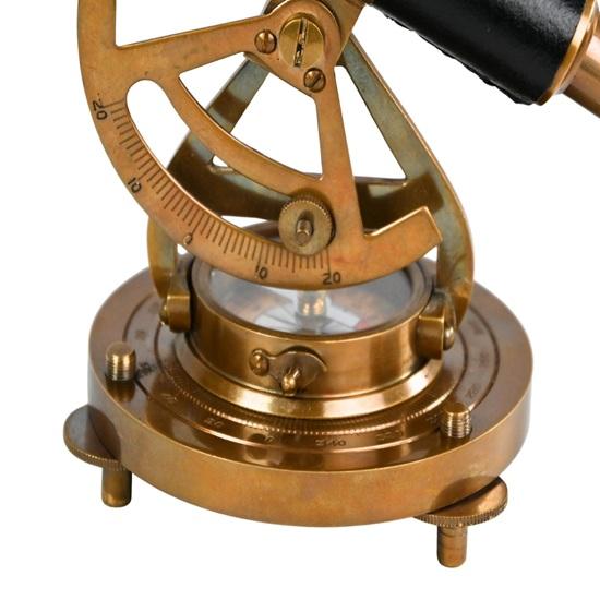 13.97 Cm Brass Telescope with Compass Base Nautical Steampunk Desk Decor Table Decorative