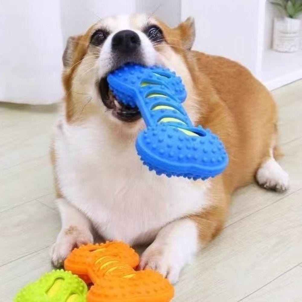 Rubber Pet Leaky Food Bone Toy Bite-resistant Wear-resistant Diamond Shaped Bone Toys Portable Fun Dog Grinding Stick