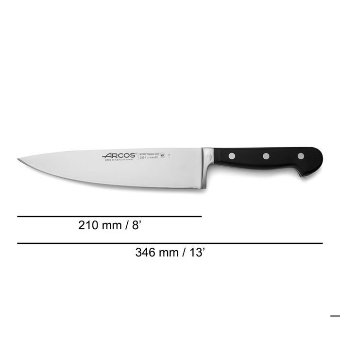 Couteau de chef - Série Opéra - Acier inoxydable forgé NITRUM - Bord « soie » - 1 pièce