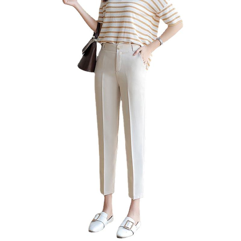 Loose and Comfortable Straight-Leg Nine-point Casual Pants for Spring