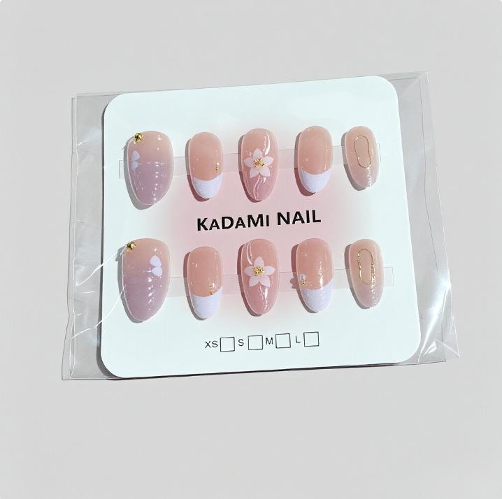 Cherry Blossom French Pink Girly Elegant Handmade Wearable Nail Art Stickers