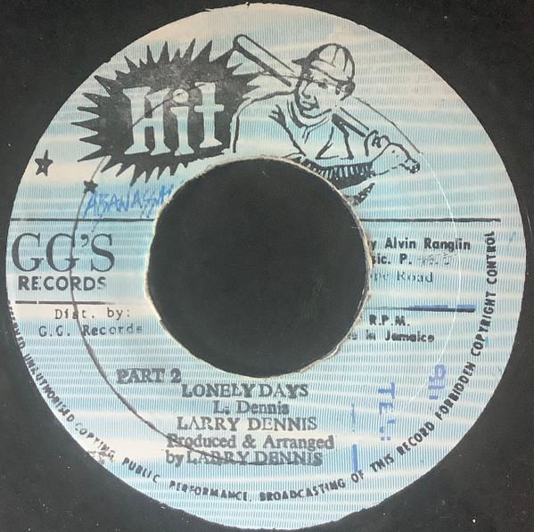 7inch Record LARRY DENNIS PEGGY MCCLARTY Lonely Days Crazy NONE Hit 1984 Jamaica Reggae Ska Dub Used