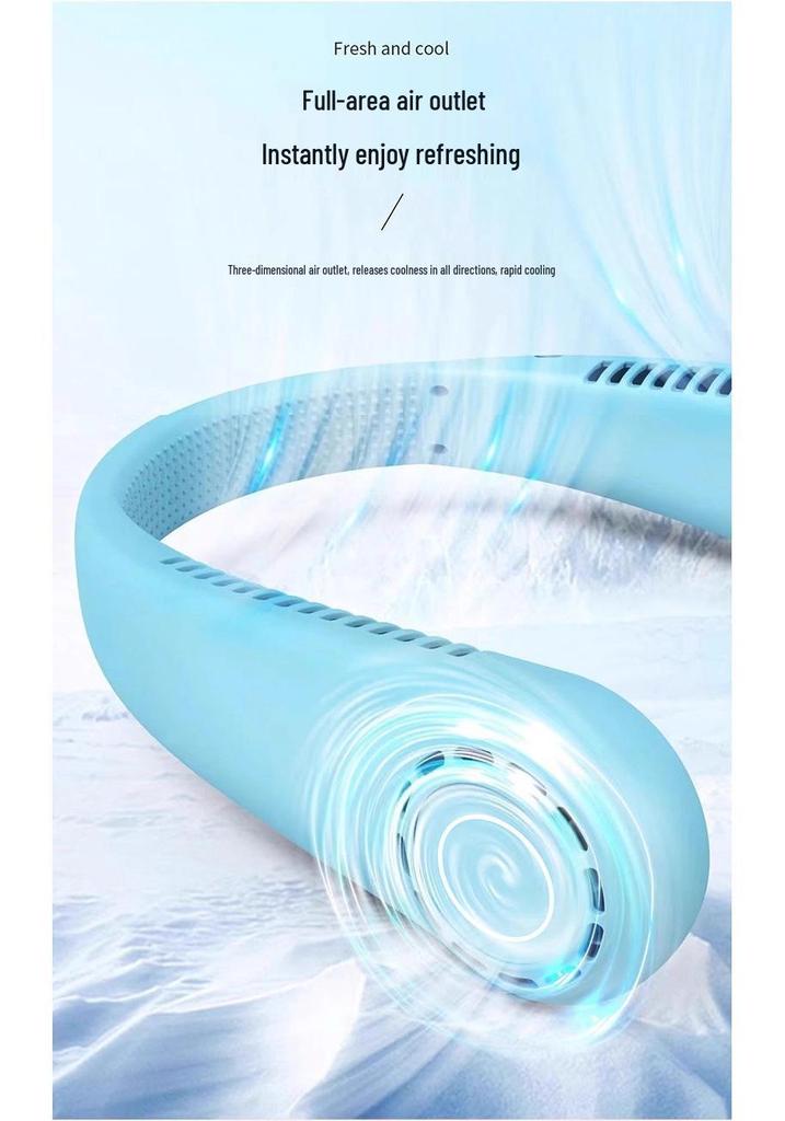 Portable Hanging Neck Fan: Wearable Silent Cooling Device for Outdoor Use