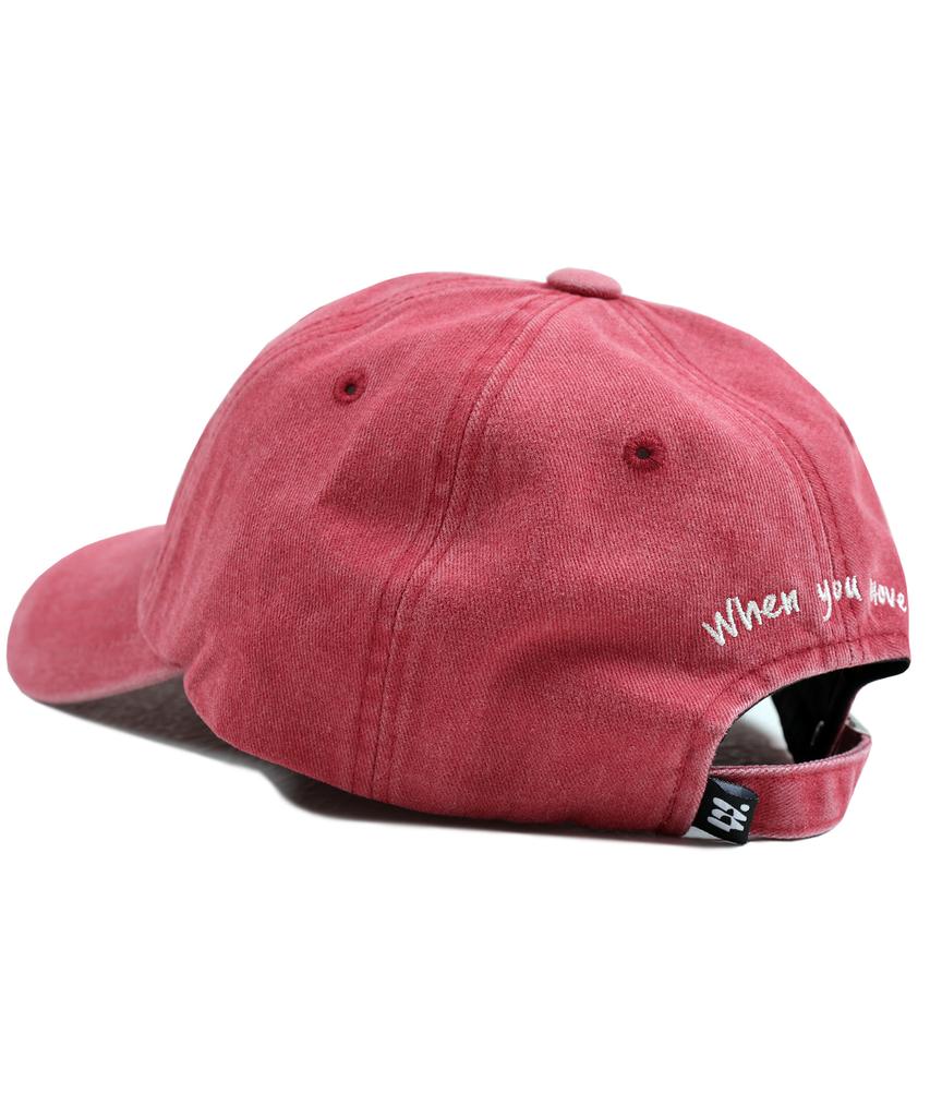 WHEN YOU MOVE Pigment Slogan Ball Cap Red