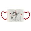 Lot de tasses Love - Home ESPRIT - 2 pièces - Blanc Rouge - Chats - 8x24x9,5 cm - Multicolore