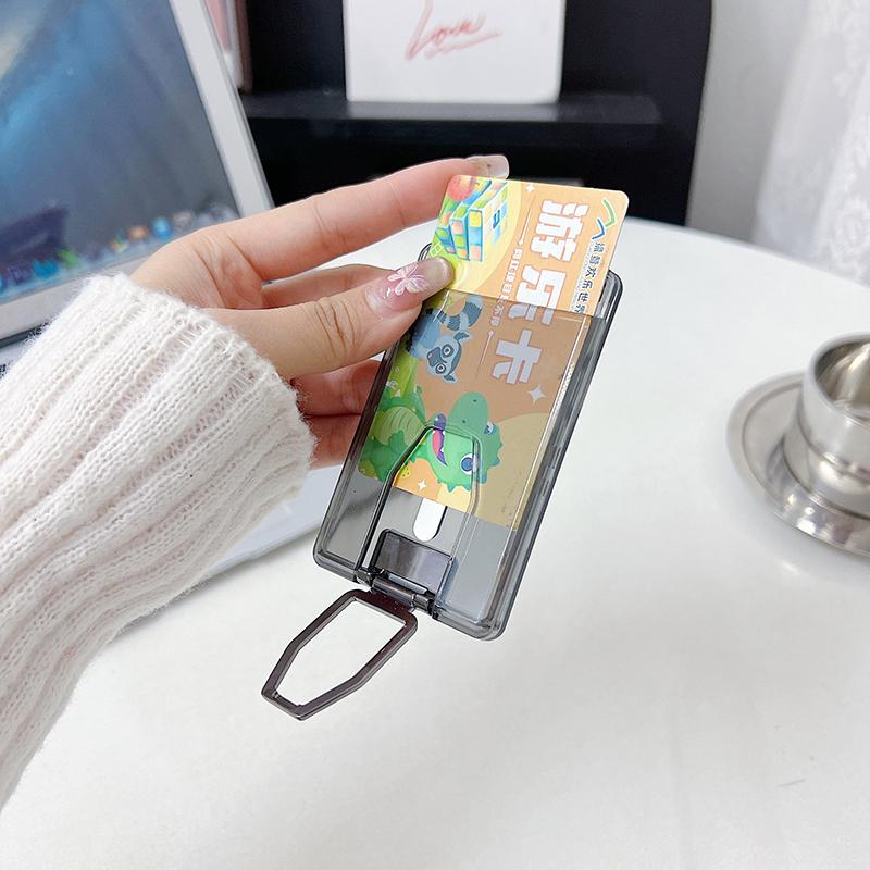 Clear Magnetic Card Holder Wallet Case For Magsafe Iphone 16 15 14 13 Pro Max With Fold Phone Holder Macsafe Card Slots Pocket