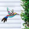 Hummingbird Wll Rt Decor, Birds Outdoor Sculpture Hnging for Deck , Grden Fence, Ptio,