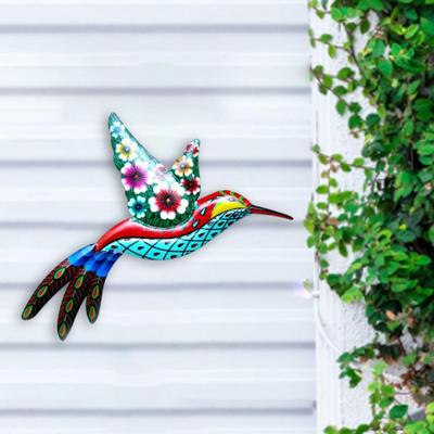Hummingbird Wll Rt Decor, Birds Outdoor Sculpture Hnging for Deck , Grden Fence, Ptio,