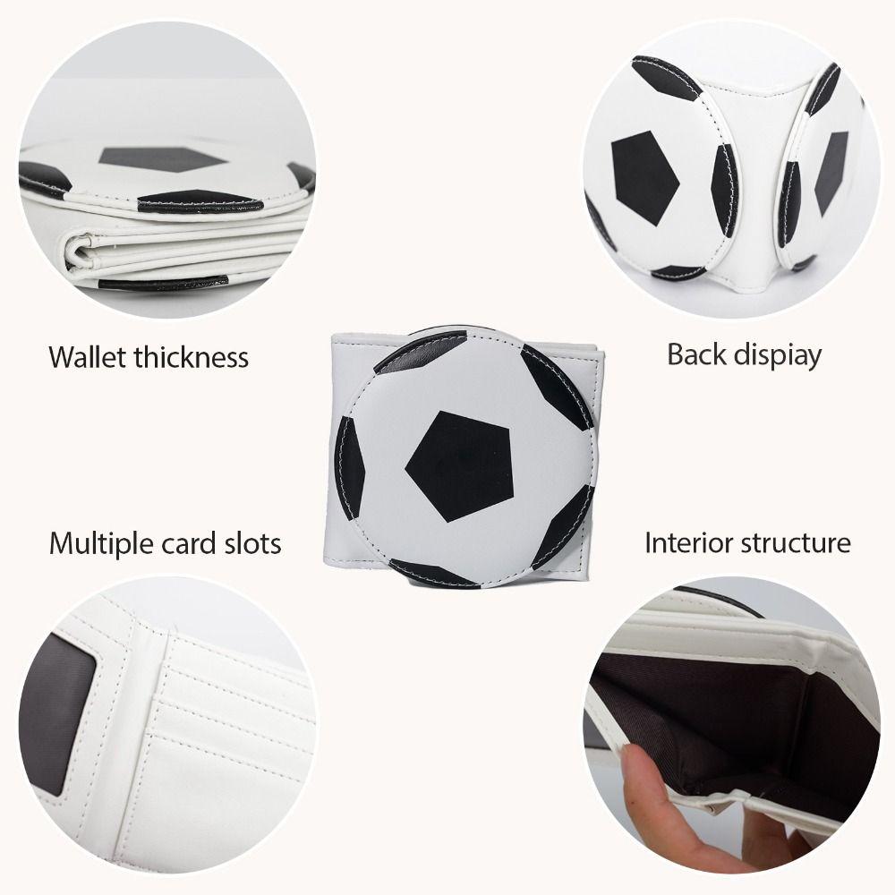 Football PU Leather Card Holder RFID Blocking Money Clip Simple Two Fold Wallet Unisex