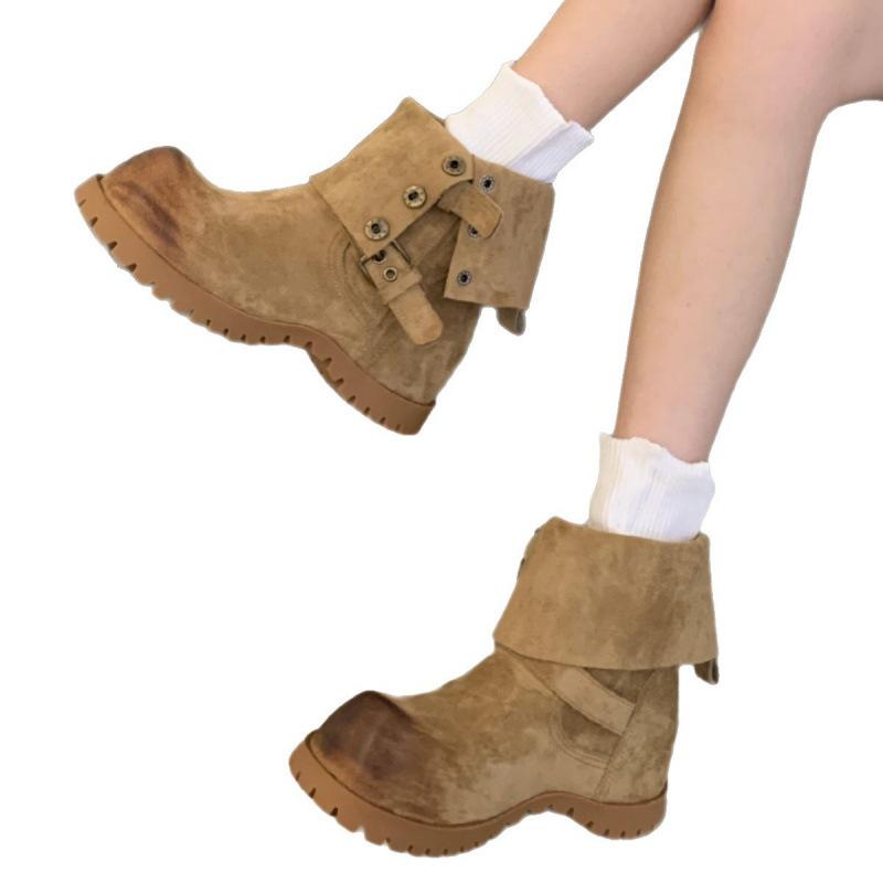 Maillard retro platform Martin boots women's 2025 autumn new British style belt buckle fashion versatile short boots tide