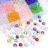50pcs/lot 8mm Colored Transparent Glass Beads For Jewelry Making Loose Spaced Round Glass Bead DIY Jewelry Accessories Wholesale